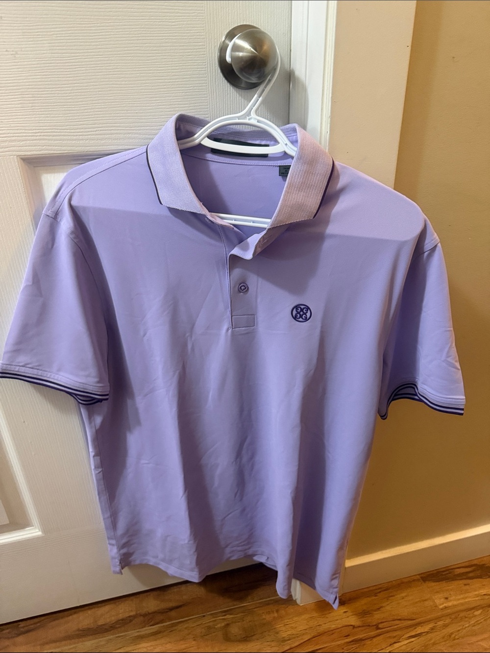 G/FORE Men's Lavender Polo with Contrast Trim